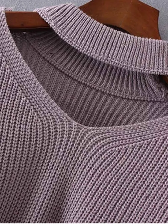 Fashion Cut Out Chunky Choker Sweater