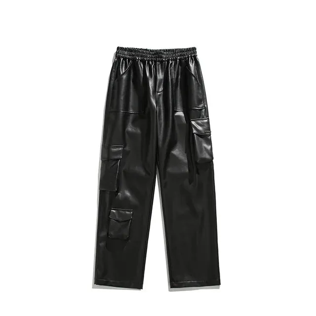 Fashion Wide Leg Elastic Waist Cargo Pants