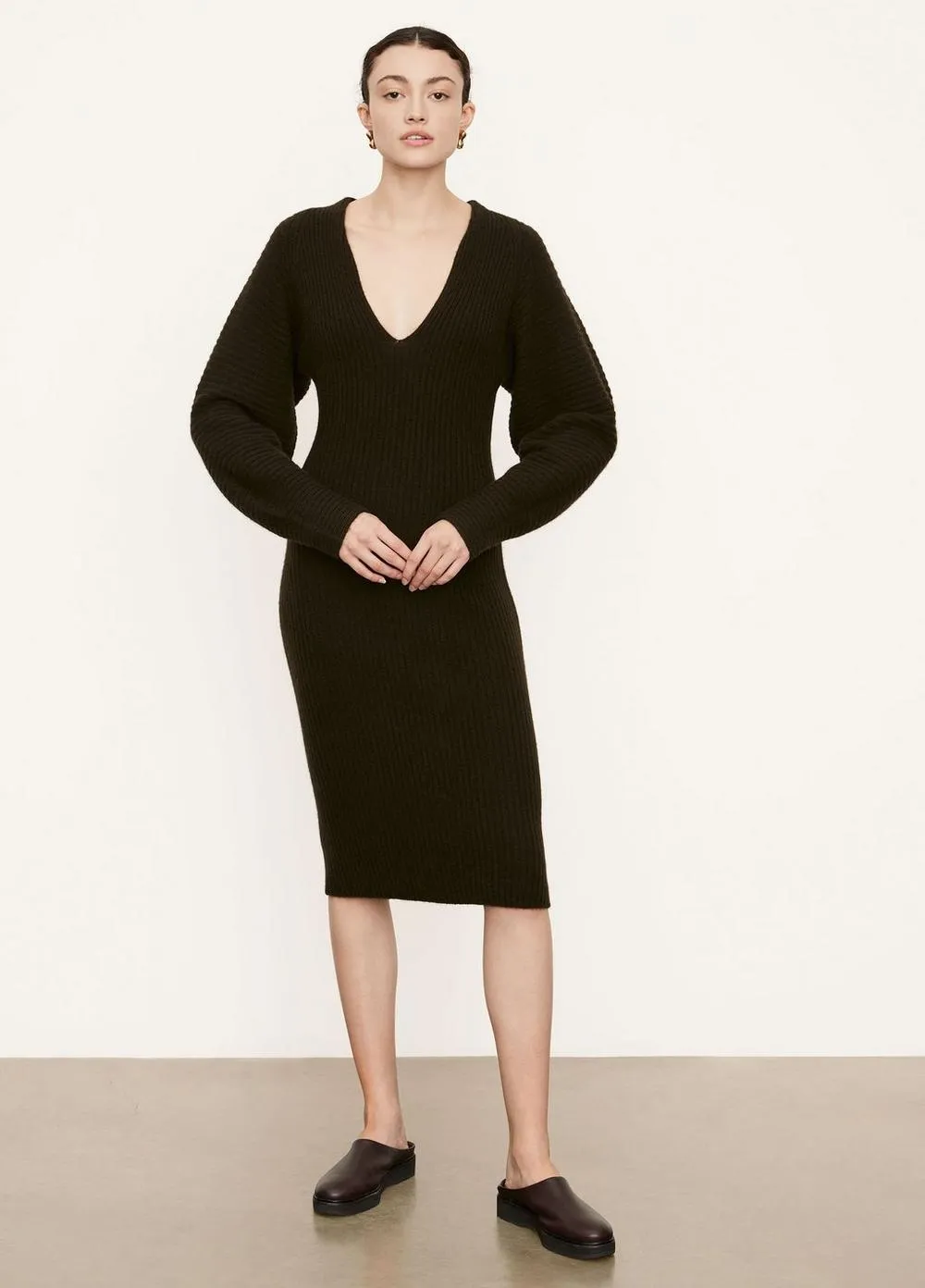 Fitted Dolman Sleeve Dress in Dark Night Fern