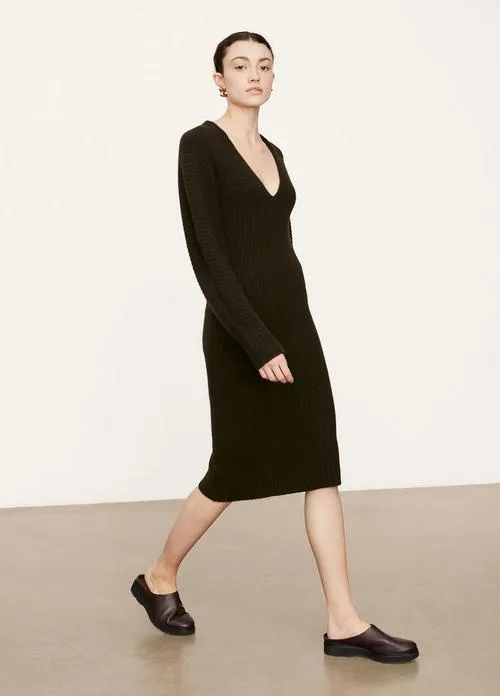 Fitted Dolman Sleeve Dress in Dark Night Fern