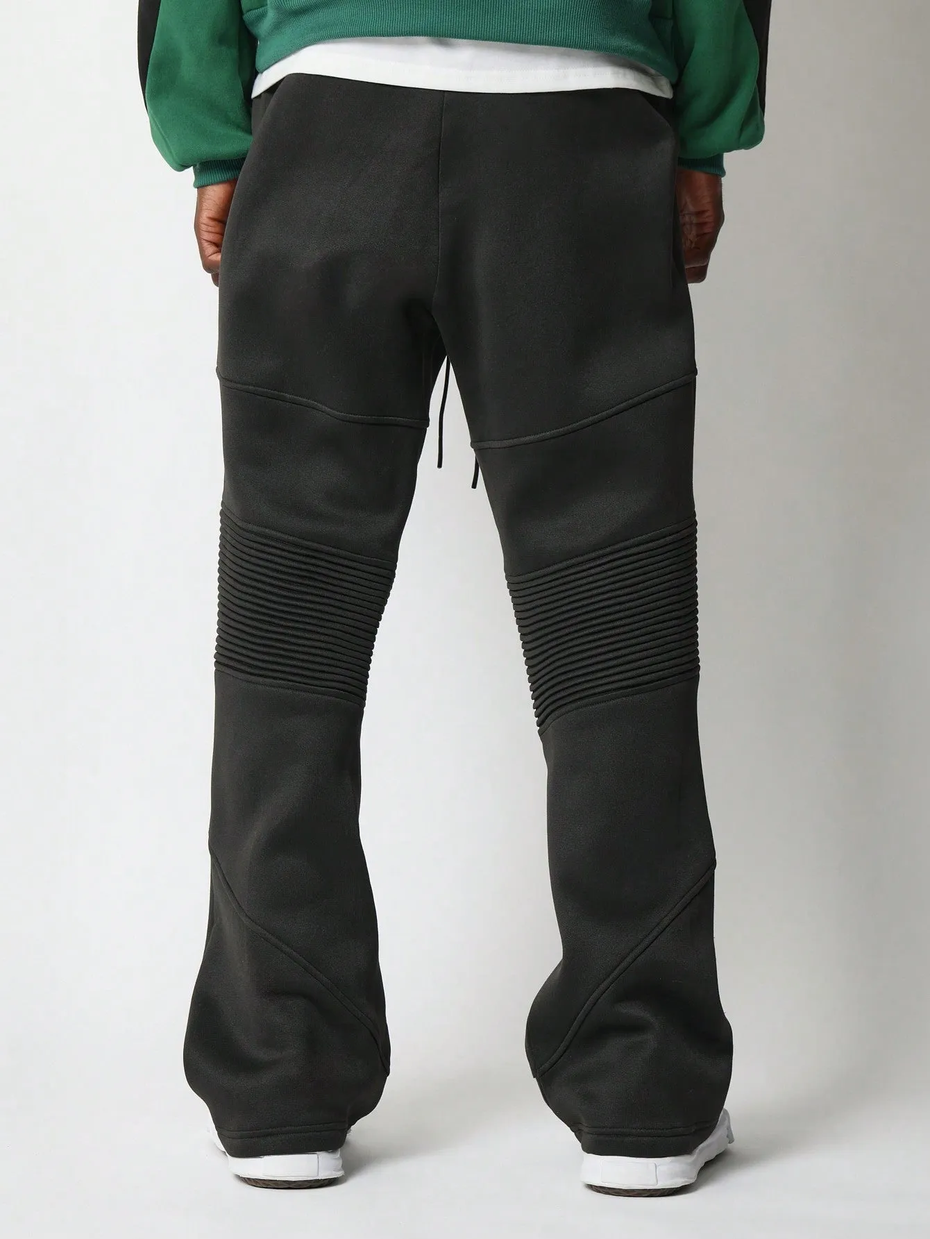 Flare Fit Sweatpants With Biker Pad Panel