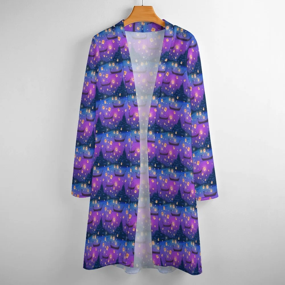 Floating Lanterns Women's Mid-Length Cardigan