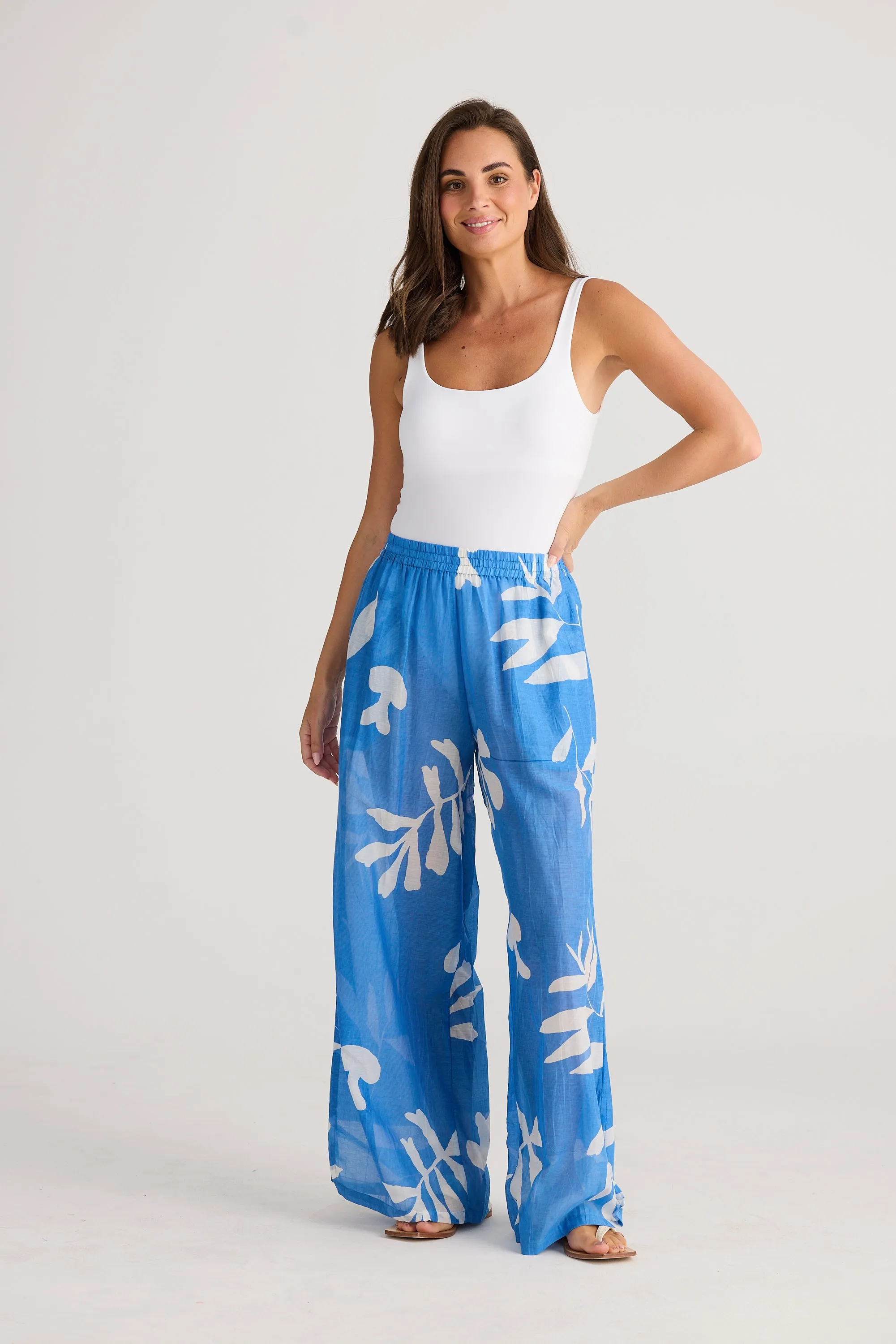 Fly Away Pant - Passion Flower Blue - Cotton Silk