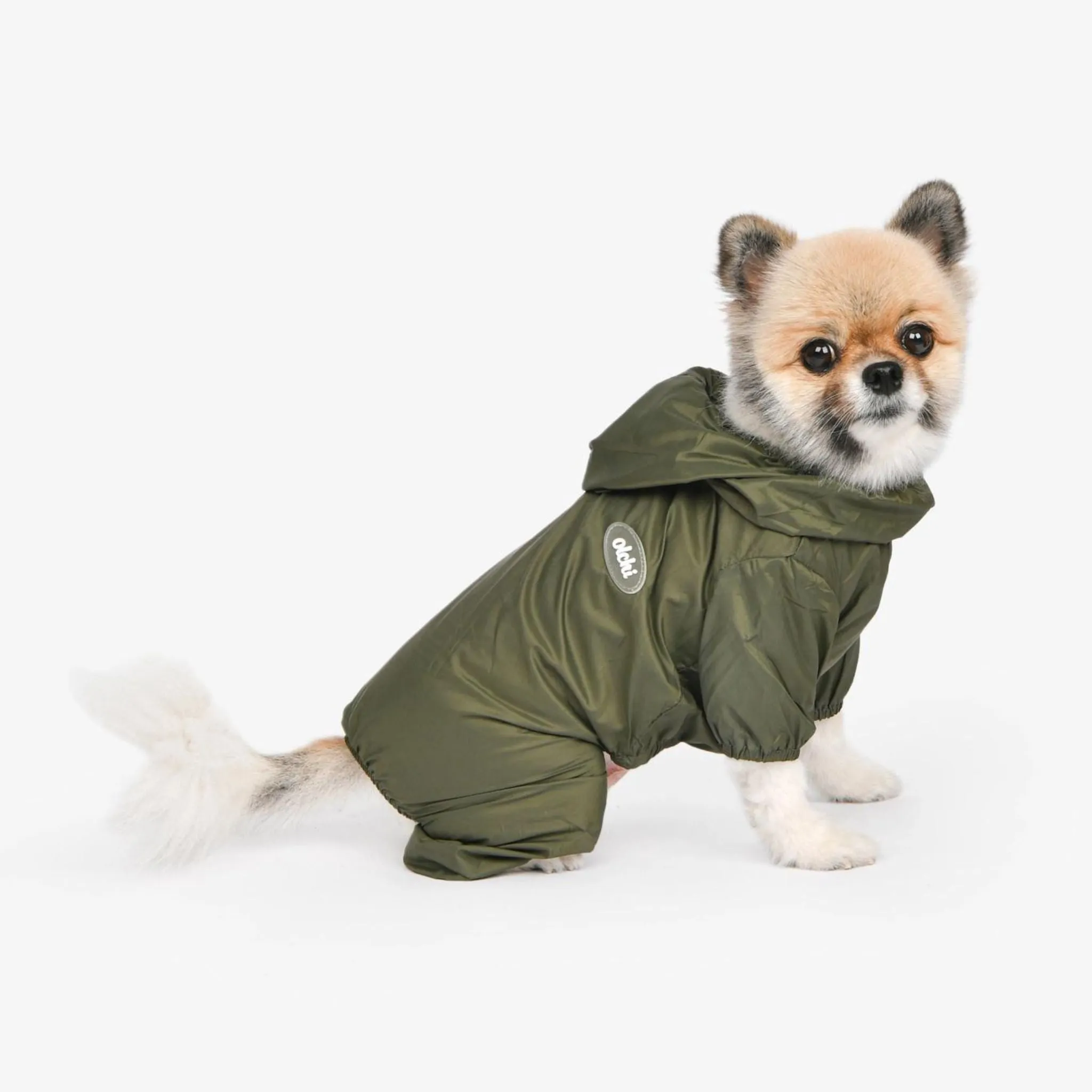 Full Coverage Dog Pet Raincoat Khaki