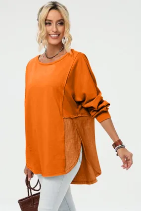 Full Size Long Sleeve High-Low T-Shirt