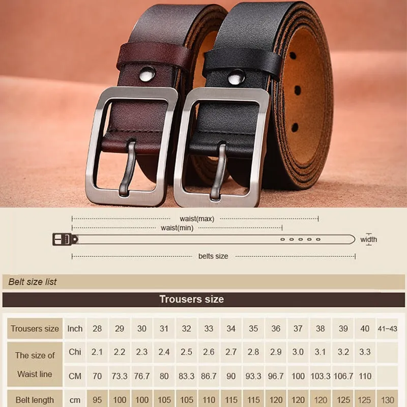 Funki Buys | Belts | Men's Leather Strap Luxury Pin Buckle Belt