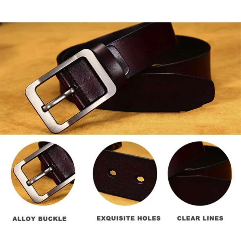 Funki Buys | Belts | Men's Leather Strap Luxury Pin Buckle Belt