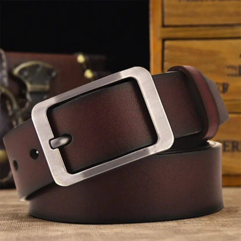 Funki Buys | Belts | Men's Leather Strap Luxury Pin Buckle Belt