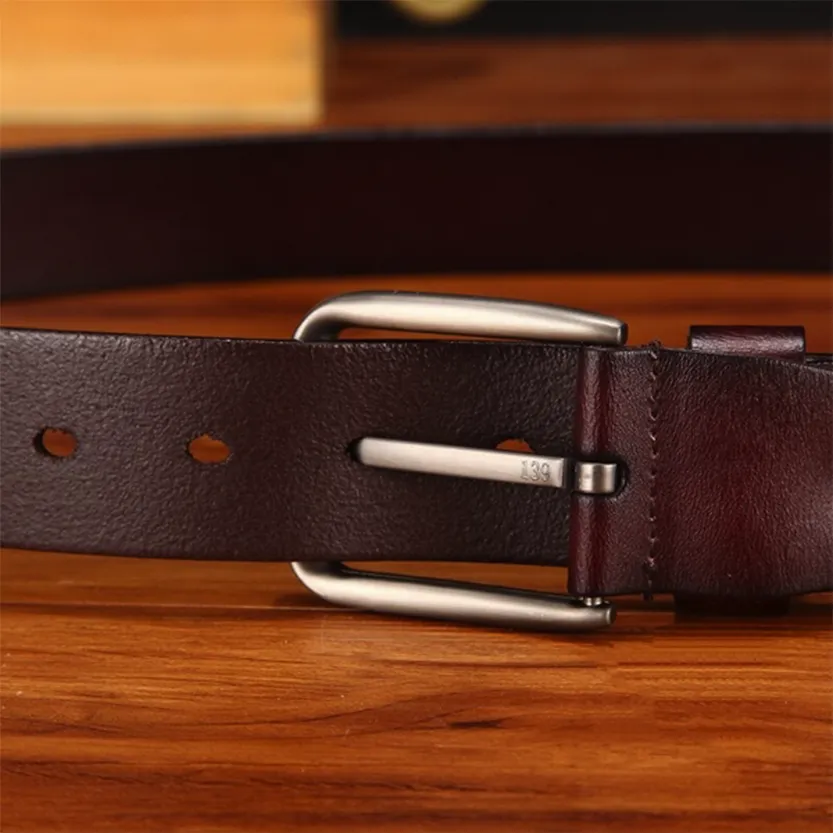 Funki Buys | Belts | Men's Leather Strap Luxury Pin Buckle Belt