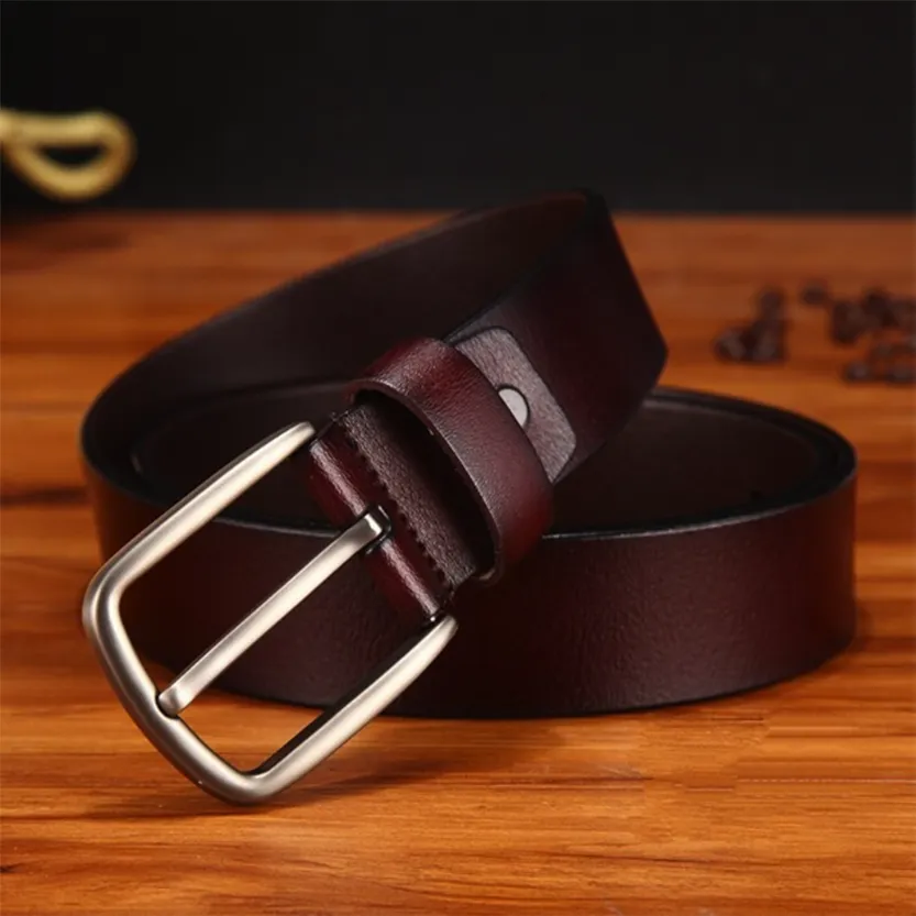 Funki Buys | Belts | Men's Leather Strap Luxury Pin Buckle Belt