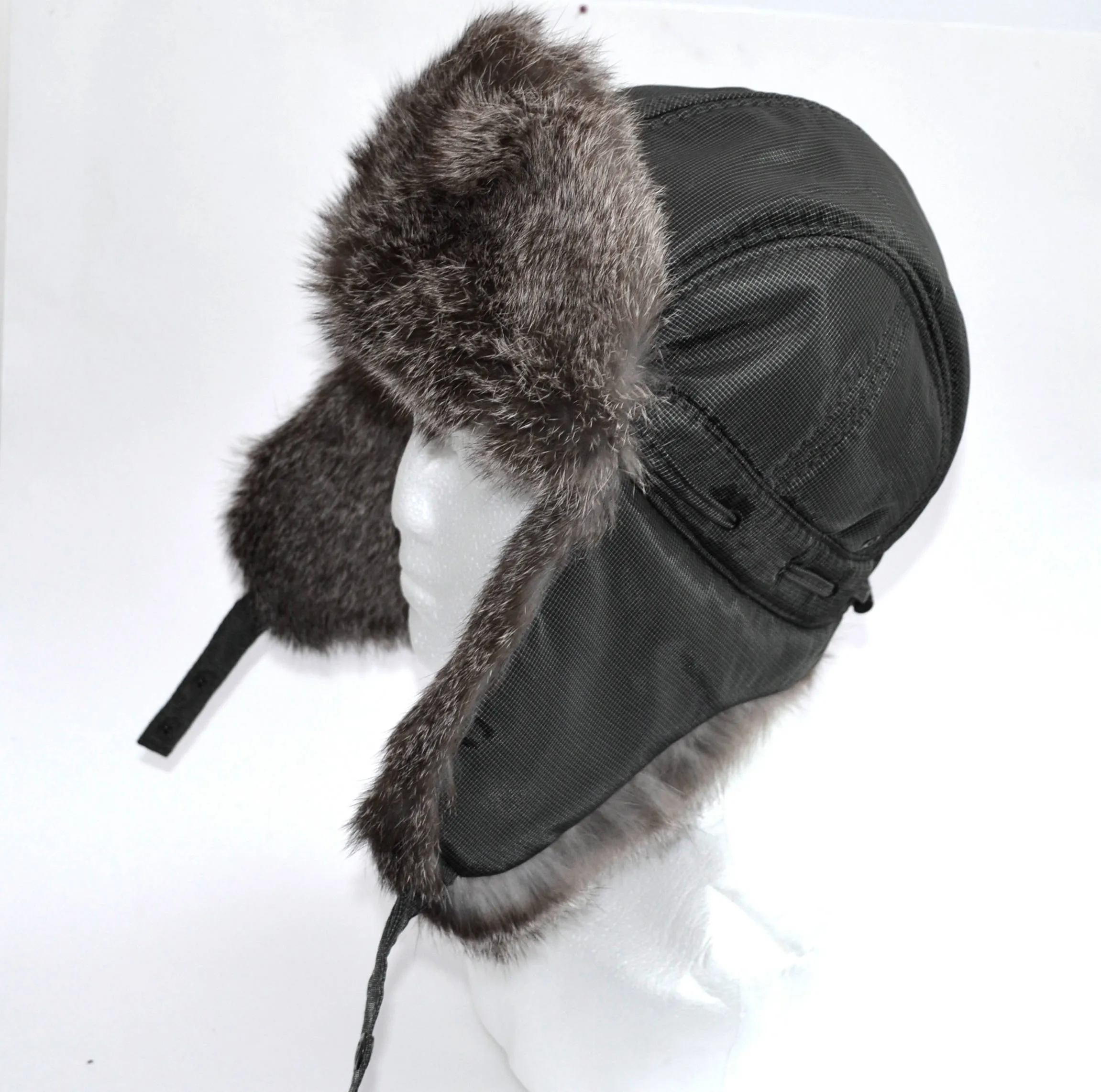 FUR EAR FLAP Hat, Men real fur hat, Trapper Hat, Aviator Hat, Ushanka, Russian Hat, Ski Hat, Rabbit Fur, Fur Hat Ear Flaps, Real Fur Hat