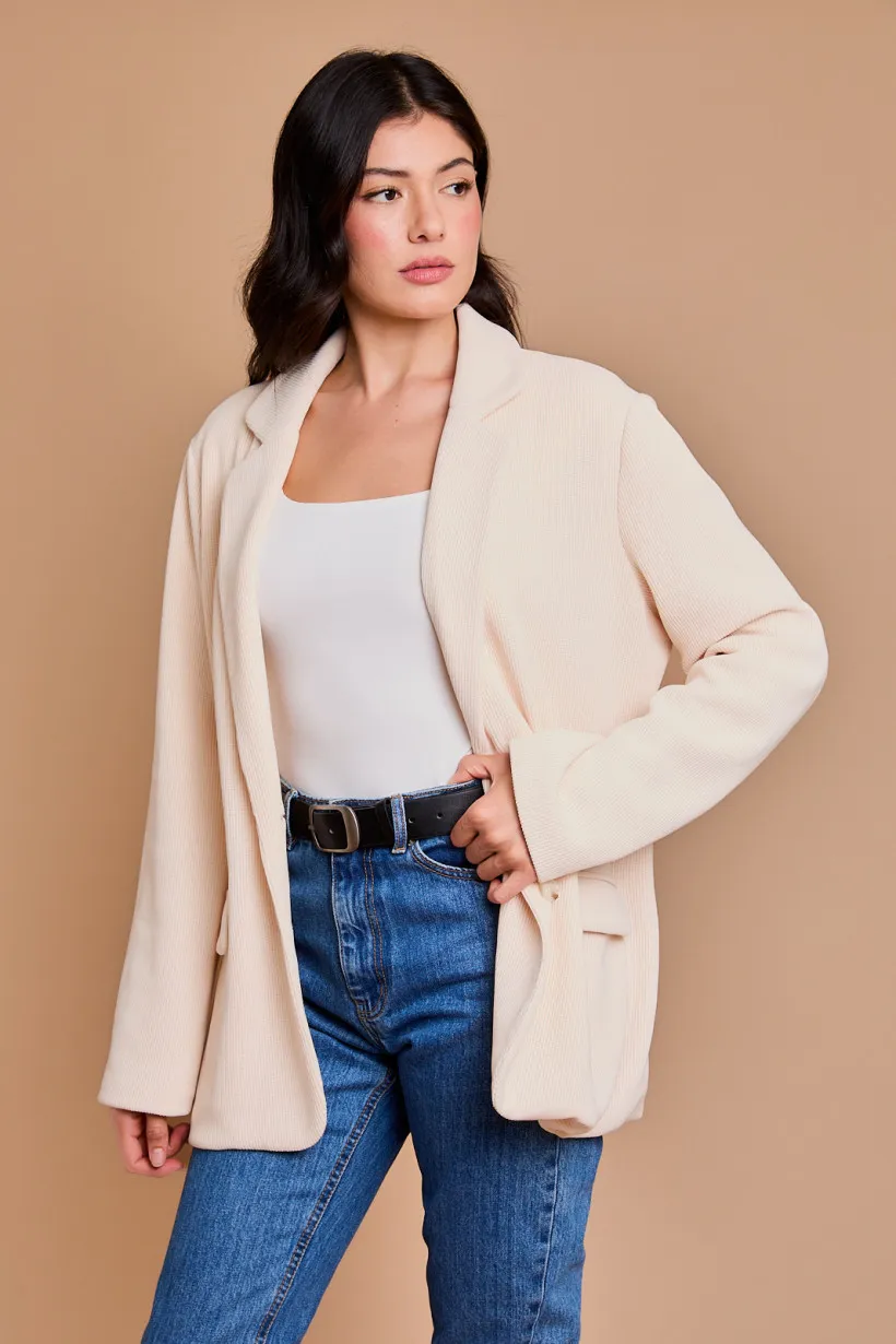 Gilli Ribbed Knit Oversized Blazer