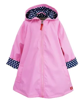 Girl's A-Line Rain Jacket with Hood - Parfait Pink