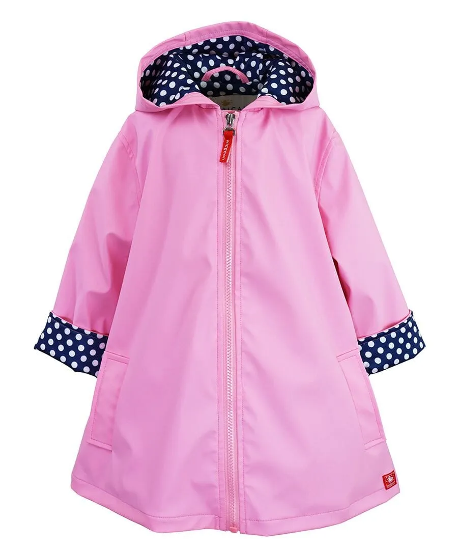 Girl's A-Line Rain Jacket with Hood - Parfait Pink