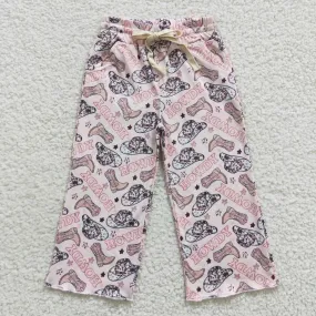 girls howdy drawstring pink pants P0136