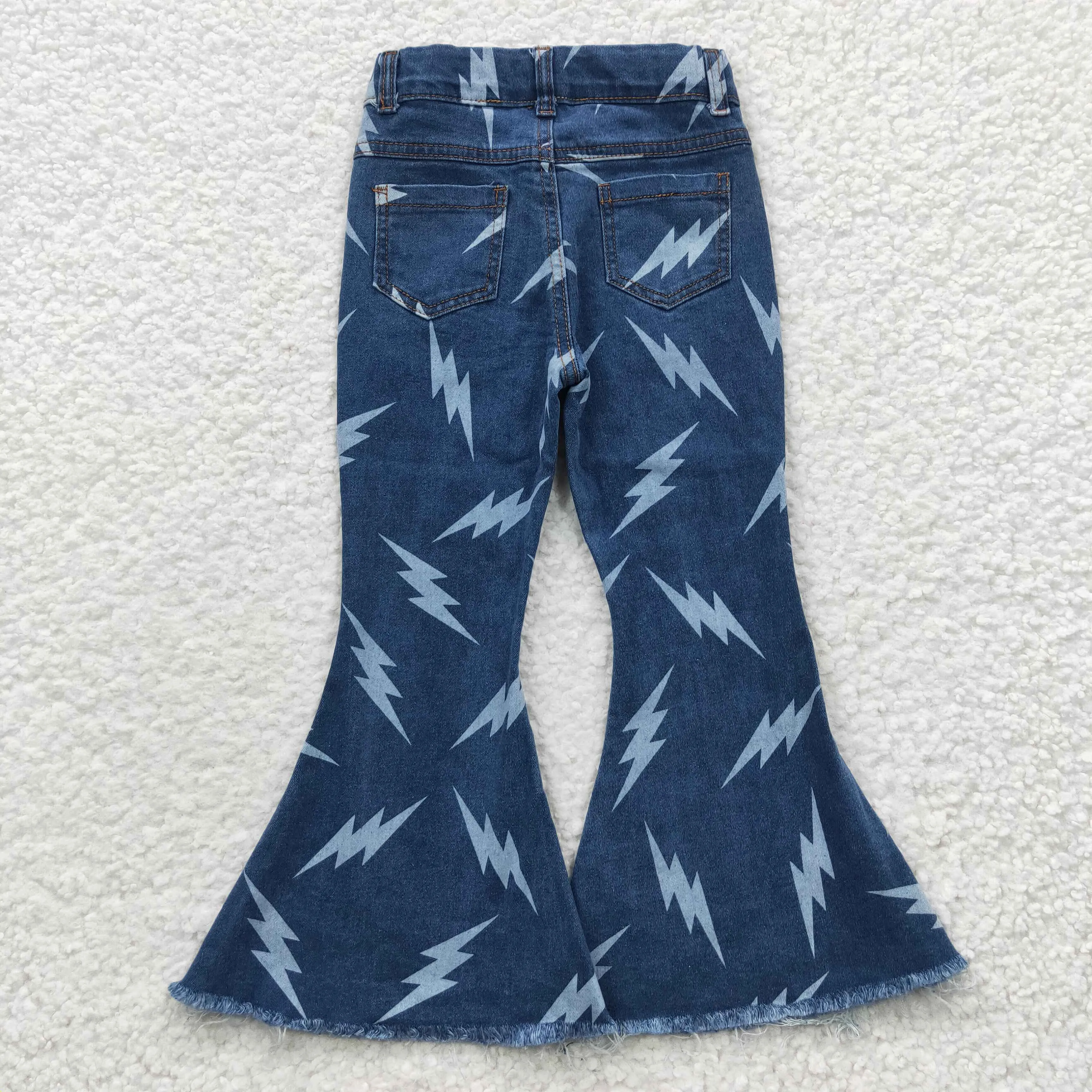 girls lightning navy jeans P0128