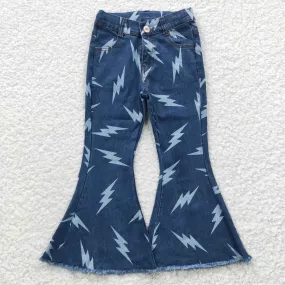 girls lightning navy jeans P0128