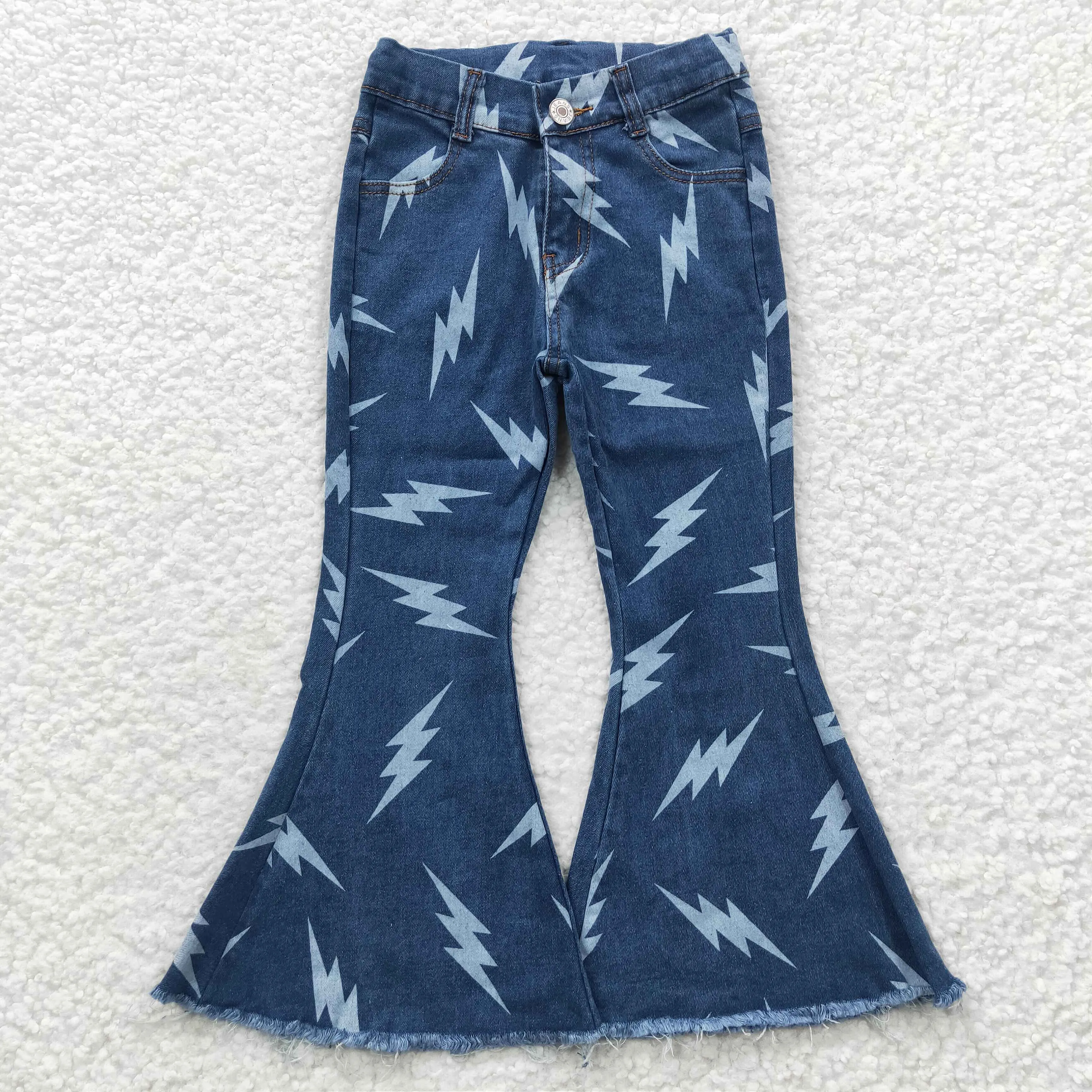 girls lightning navy jeans P0128