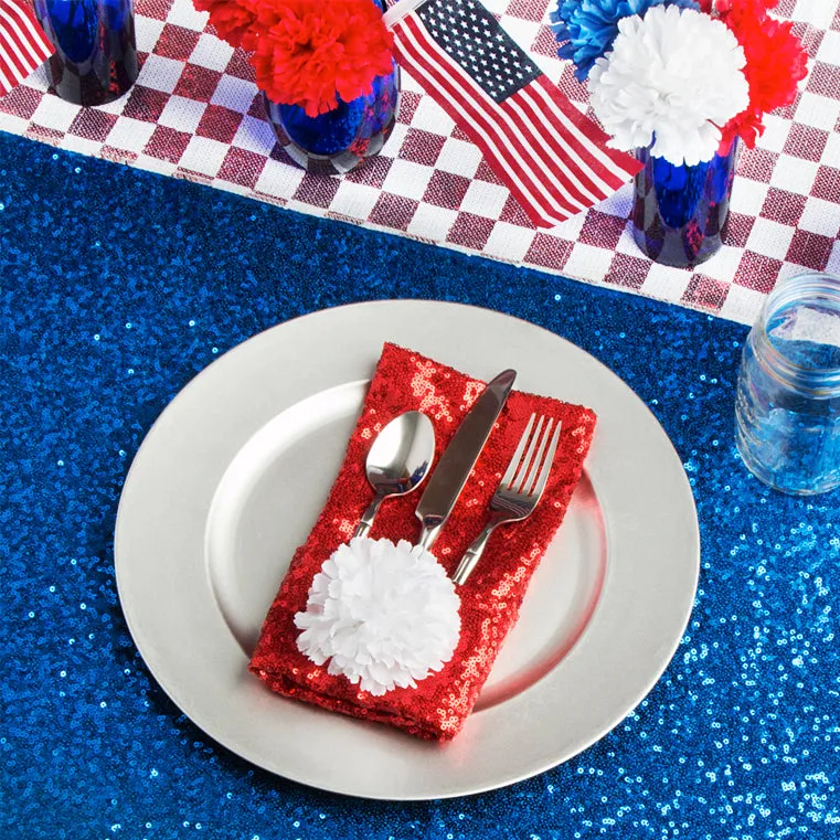 Glitz Sequin Napkin 20"x20" - Red