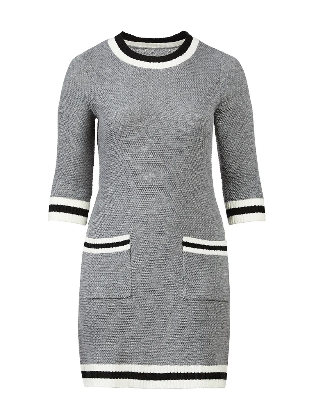 Grey Pocket Sweater Dress