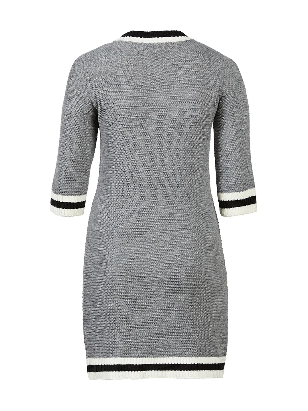 Grey Pocket Sweater Dress