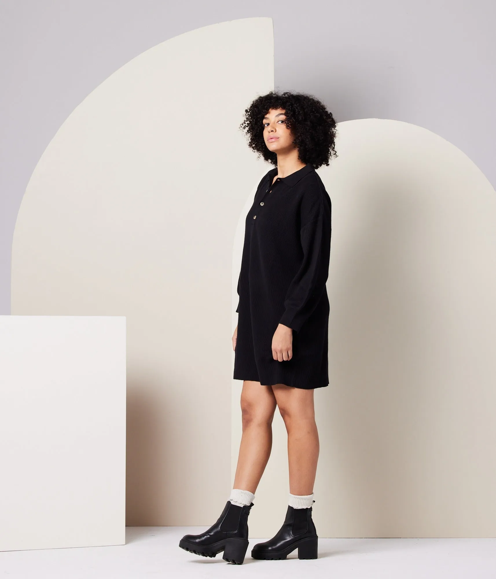 Griffin Sweater Dress - Black