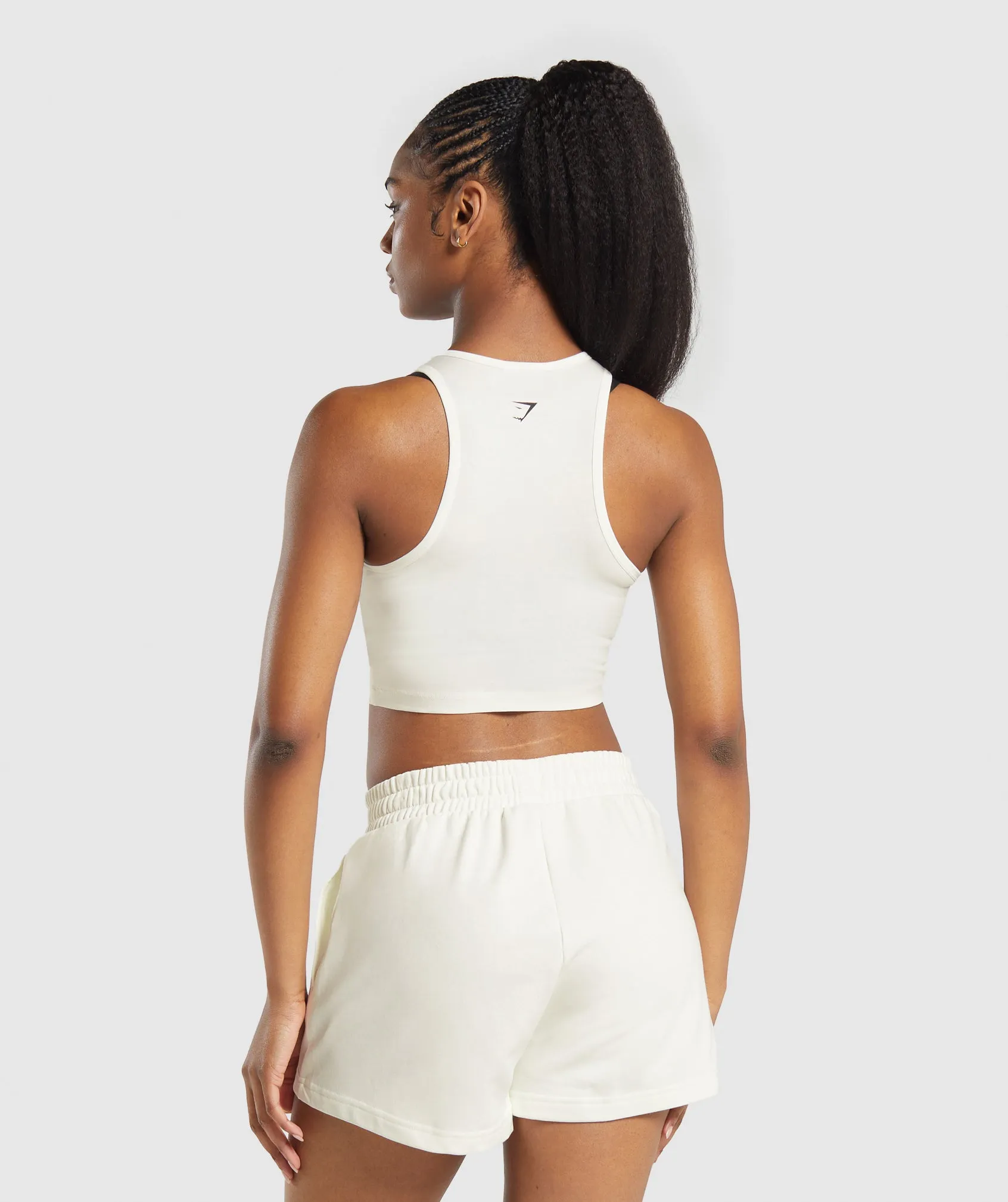 Gymshark Care Label Graphic Cropped Tank - Soft White