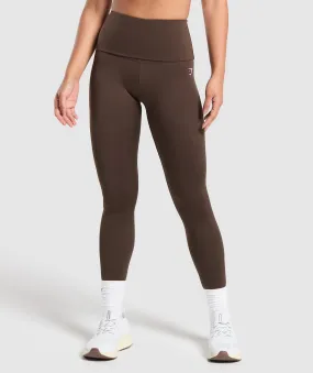 Gymshark Everyday Foldover Leggings - Archive Brown