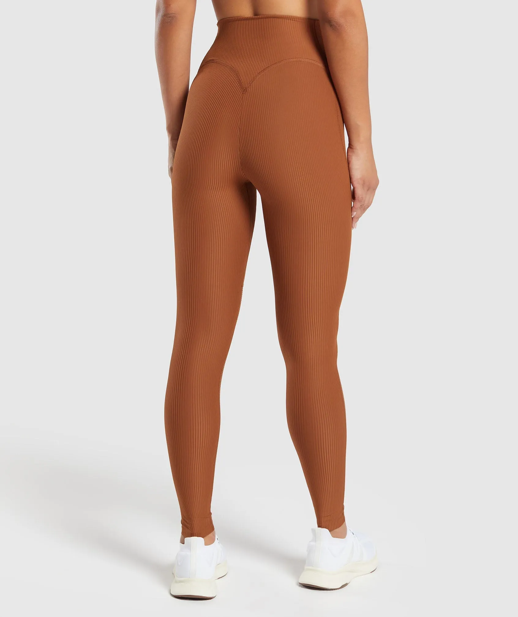 Gymshark Ribbed Leggings - Copper Brown