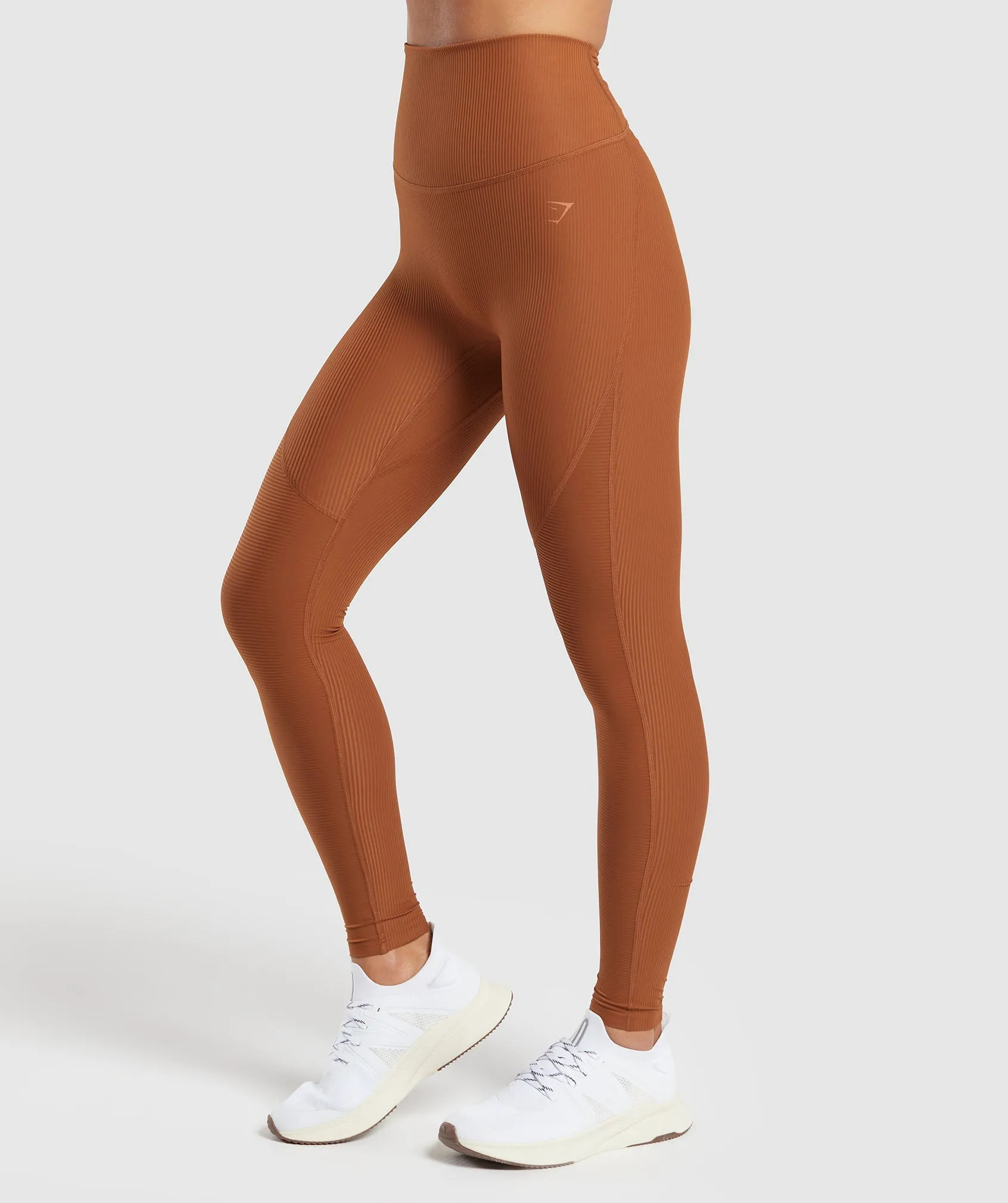 Gymshark Ribbed Leggings - Copper Brown