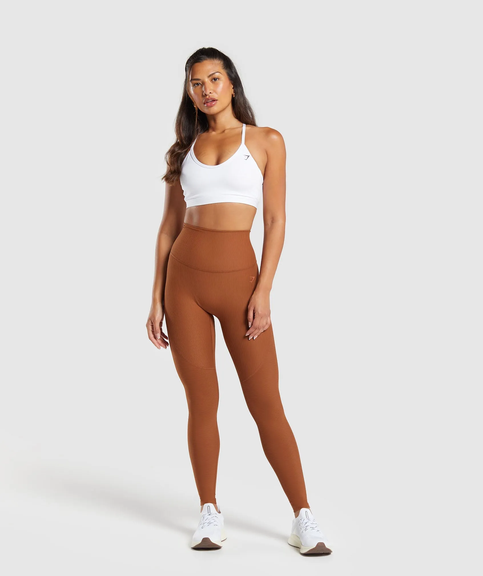 Gymshark Ribbed Leggings - Copper Brown