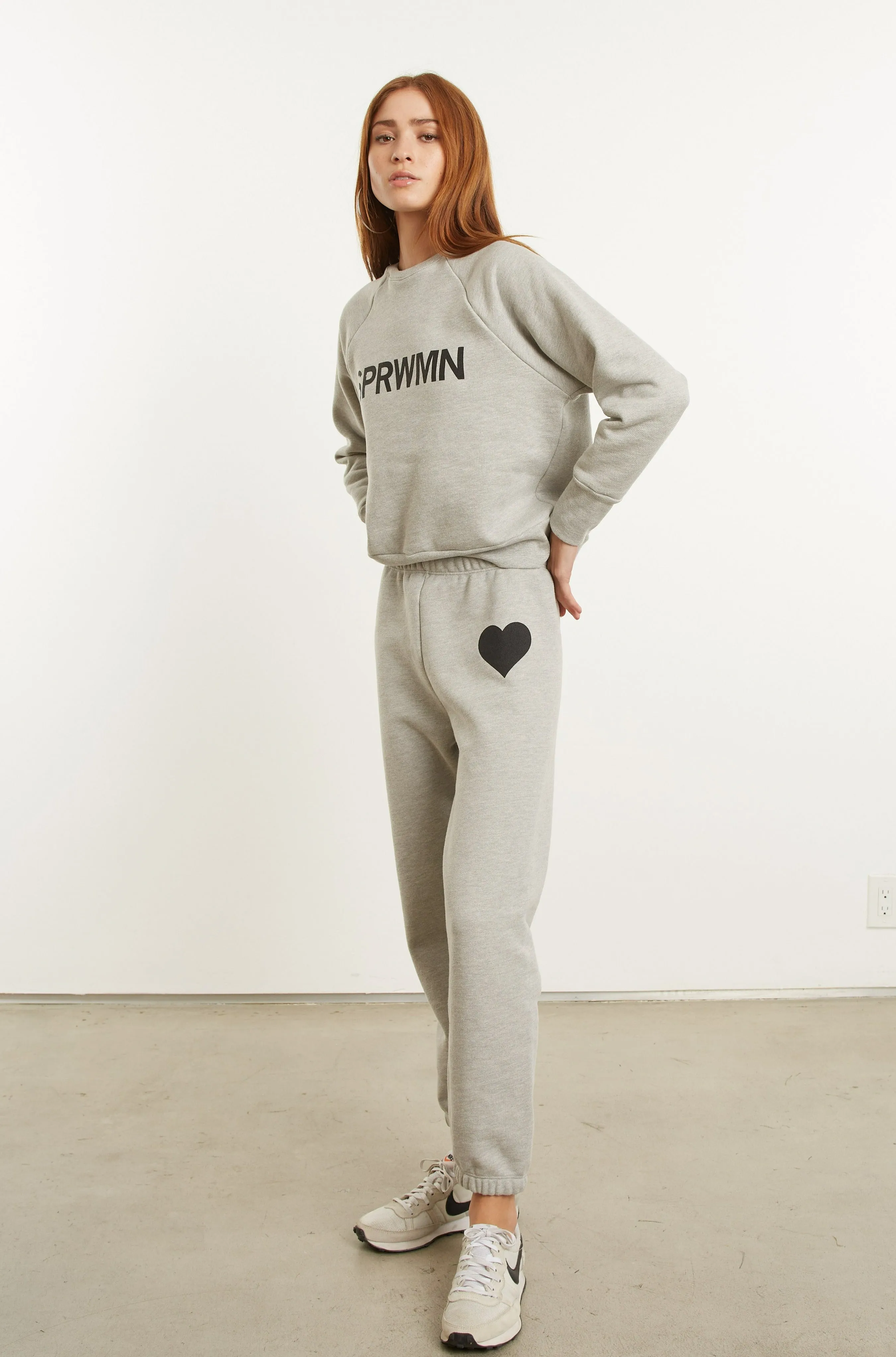 Heather Grey Heart Sweatpants