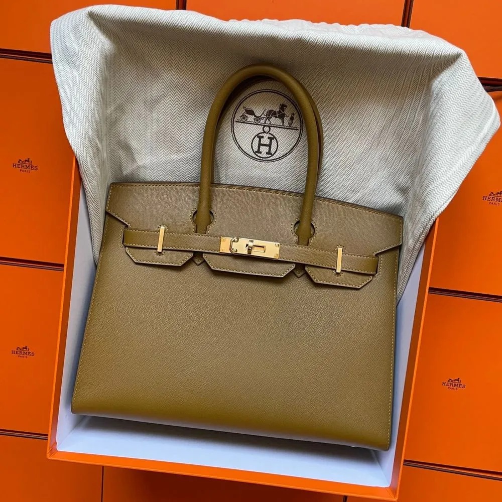 Hermès Birkin 30 Bronze dore Sellier Veau Madame Gold Hardware GHW