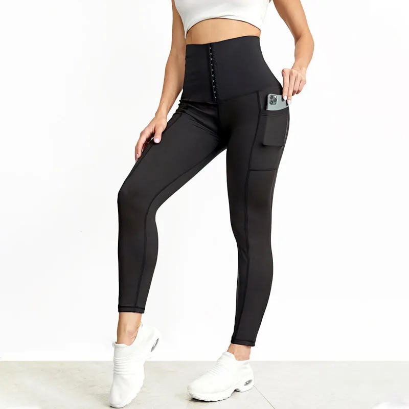 High Waist Pockets Corset Leggings