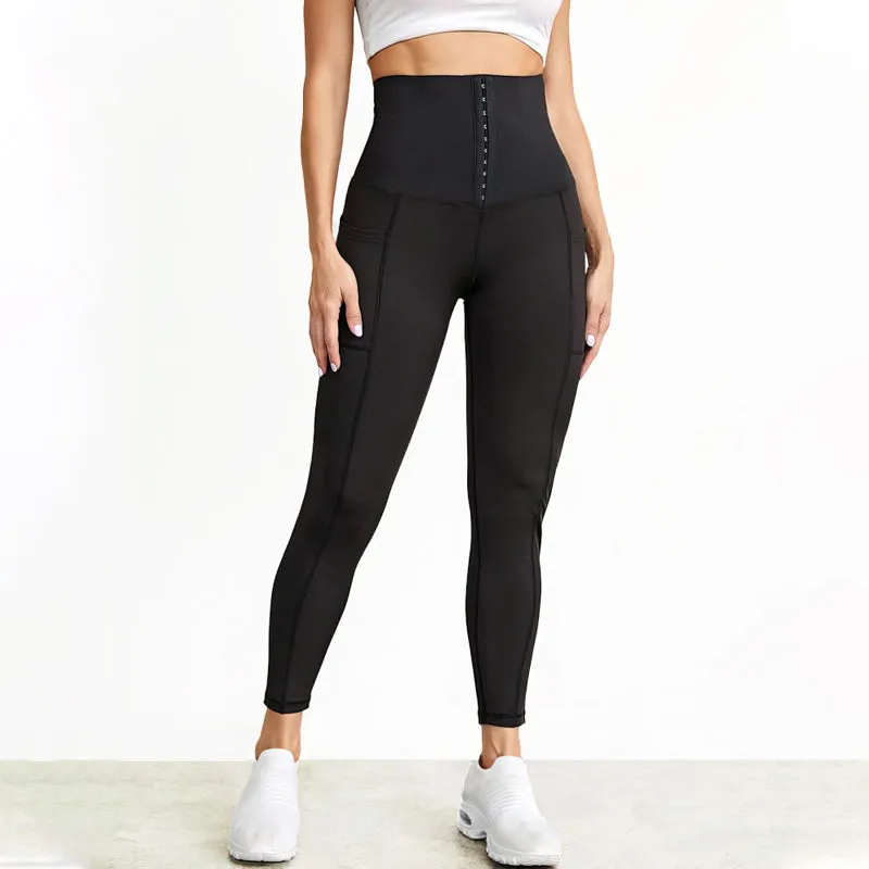 High Waist Pockets Corset Leggings