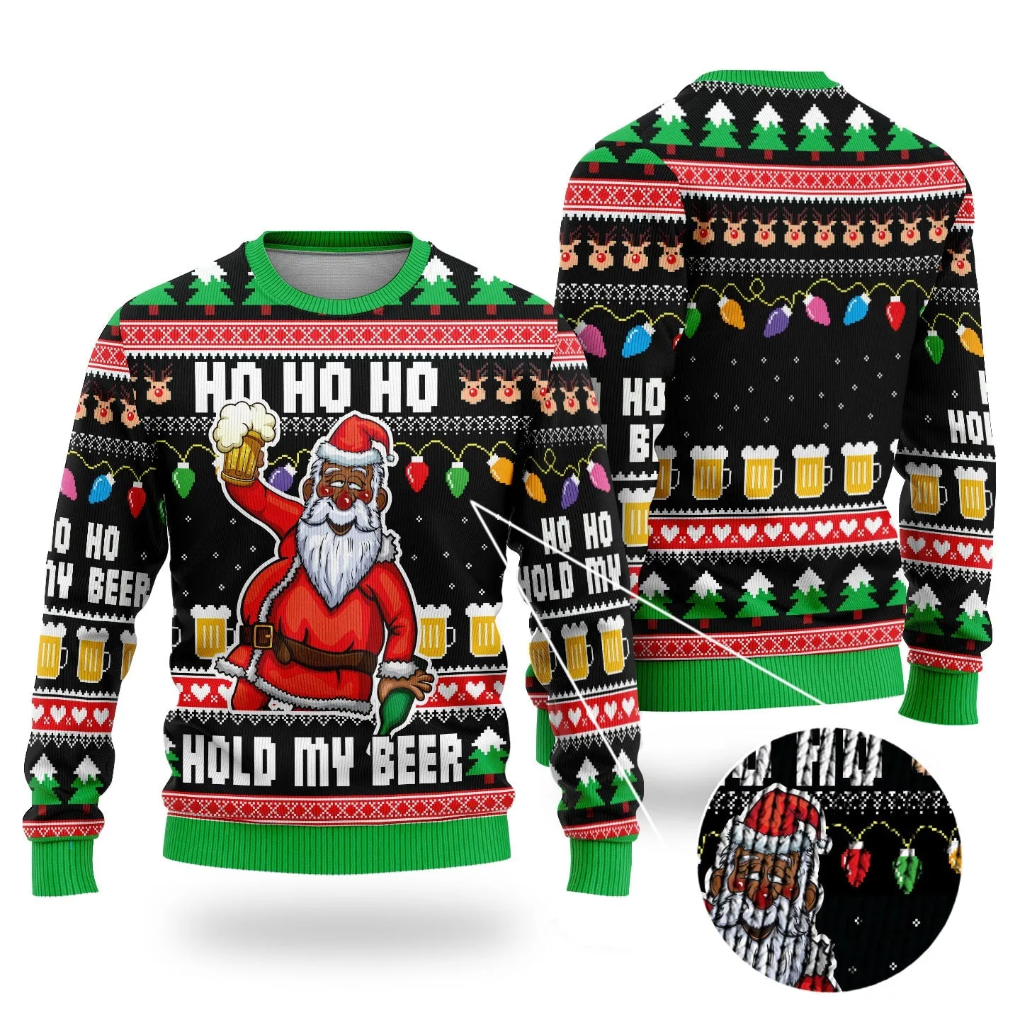 Ho Ho Ho Hold My Beer Ugly Sweatshirt