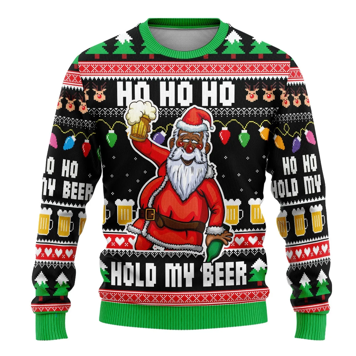 Ho Ho Ho Hold My Beer Ugly Sweatshirt