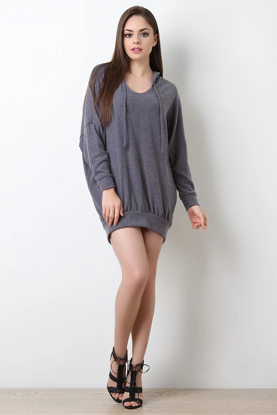 Hooded Mini Sweater Dress