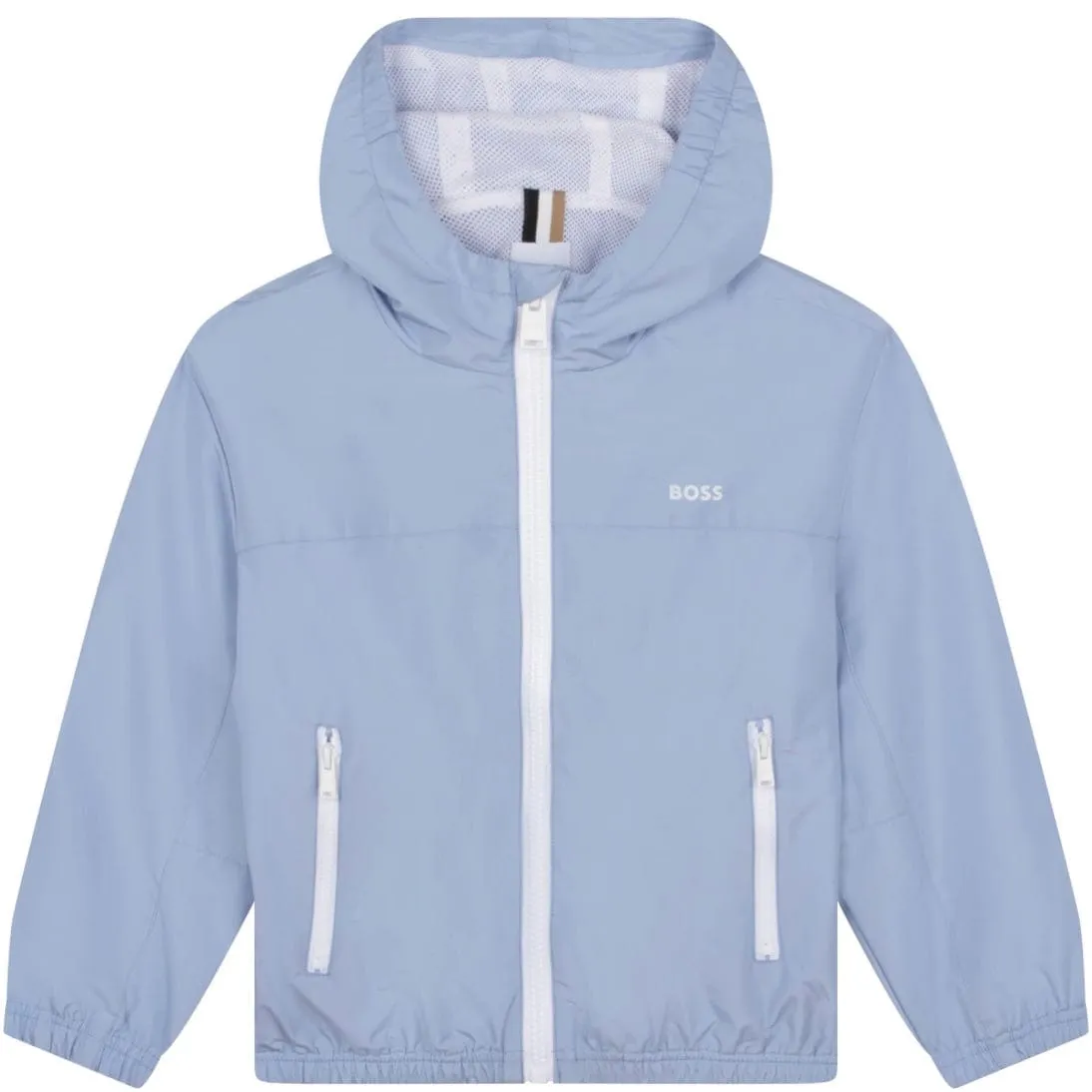 HUGO BOSS - Hooded Windbreaker -  Blue