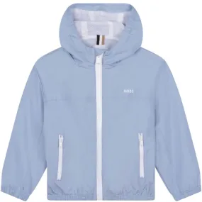 HUGO BOSS - Hooded Windbreaker -  Blue