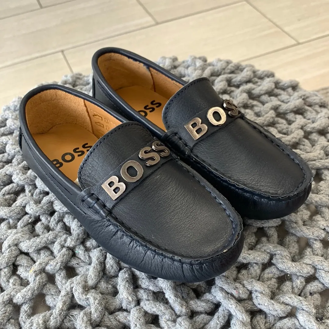 Hugo Boss Navy Leather Loafer