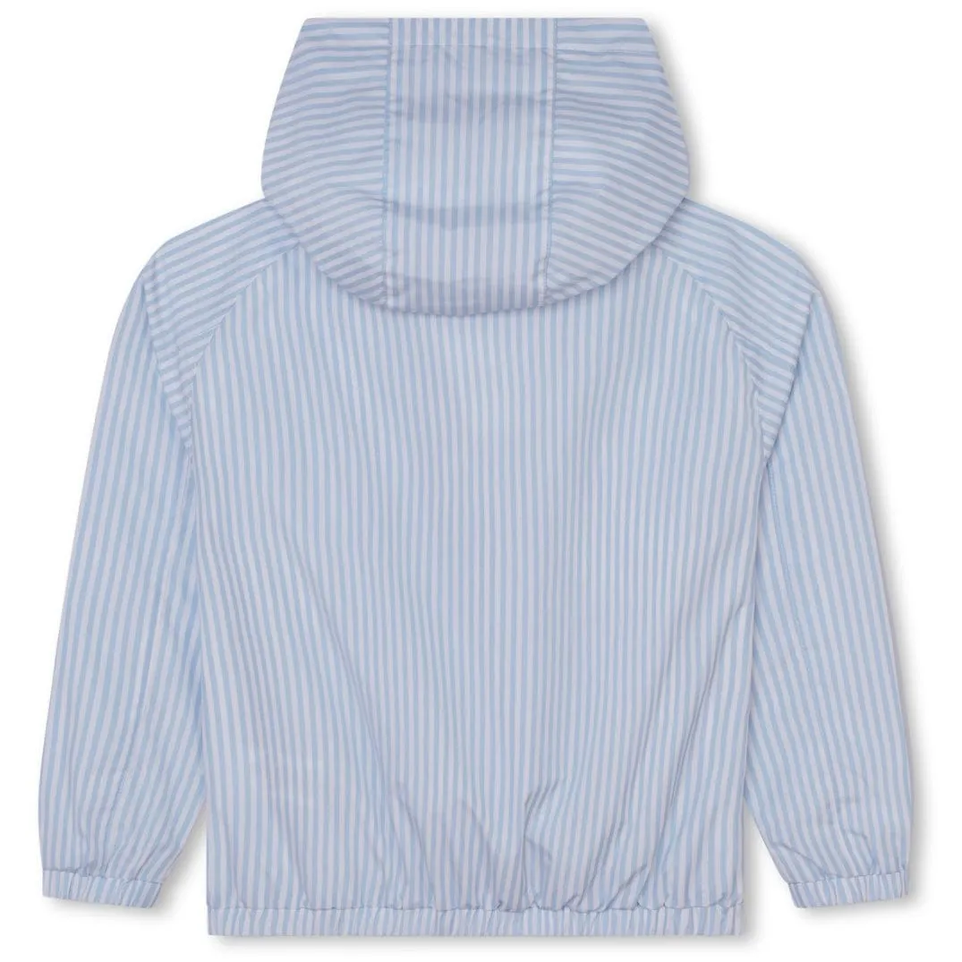 HUGO BOSS - Stripe Hooded Windbreaker -  White