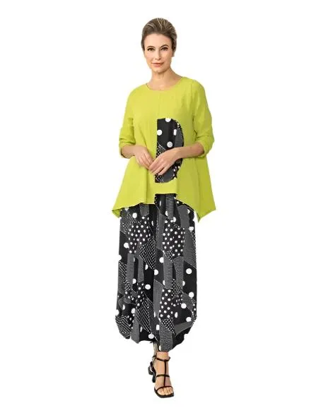 IC Collection Polka-Dot Pant in Black & White - 7072P