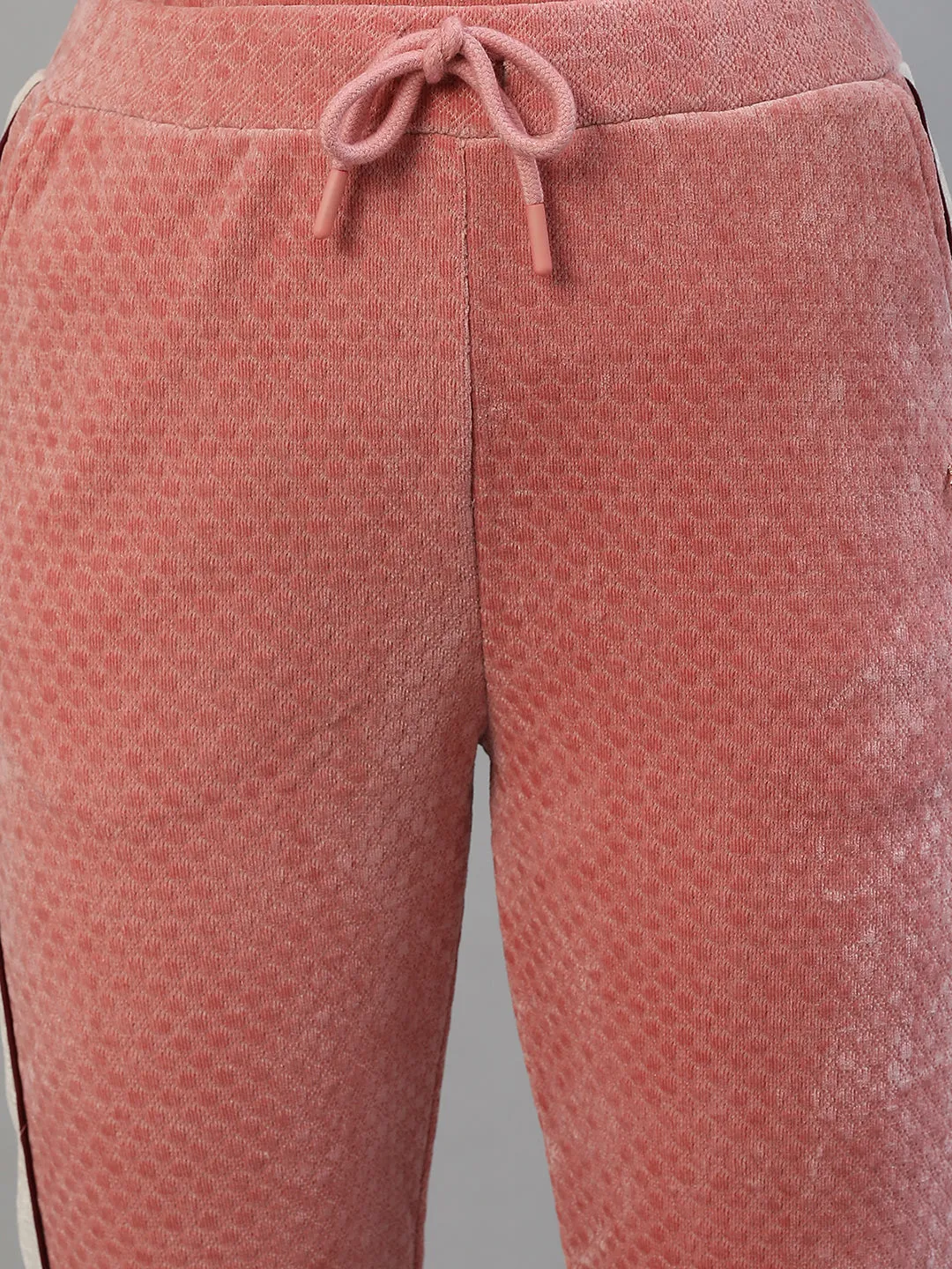 Iconic Women Pink Colorblocked Regular Fit Mid-Rise Trackpant