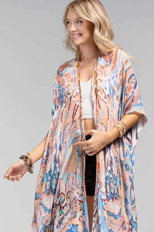 Ikat Print Kimono