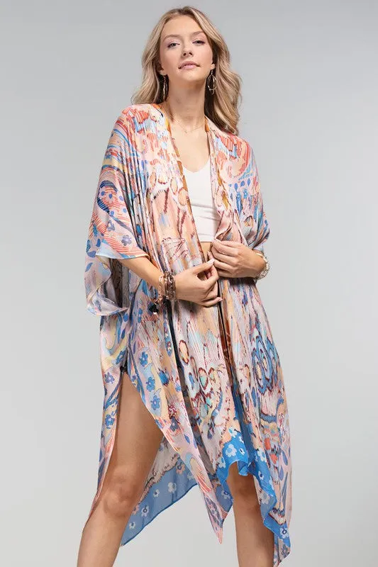 Ikat Print Kimono