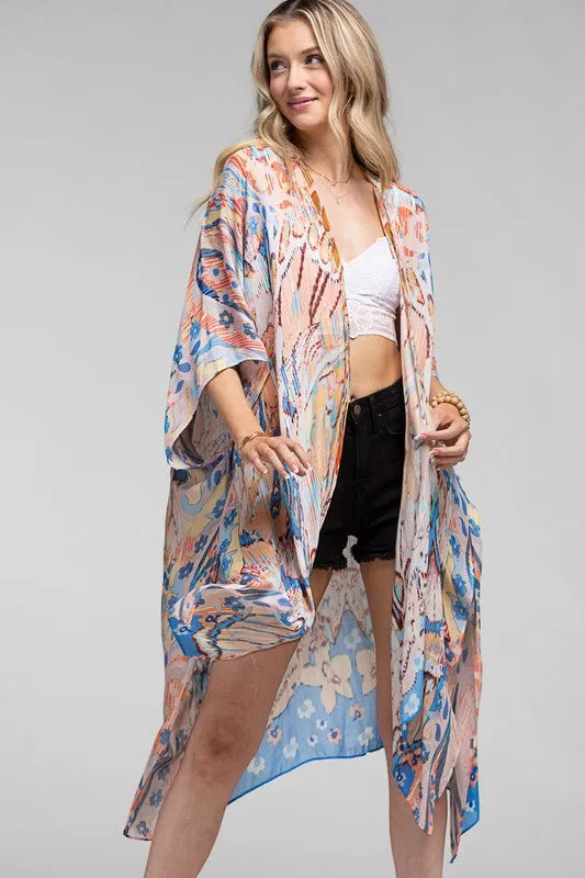 Ikat Print Kimono