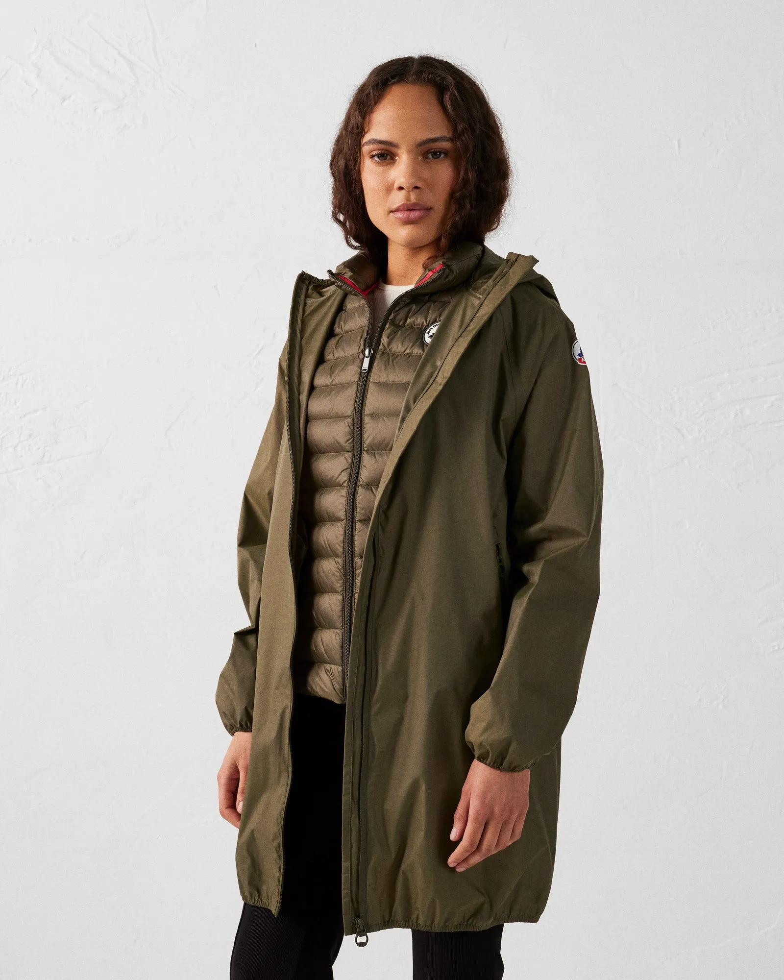 Imperméable long à capuche Army Glendale