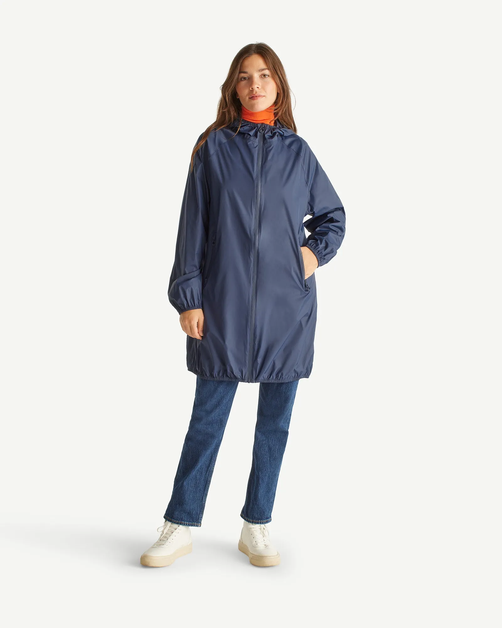 Imperméable long à capuche Marine Glendale