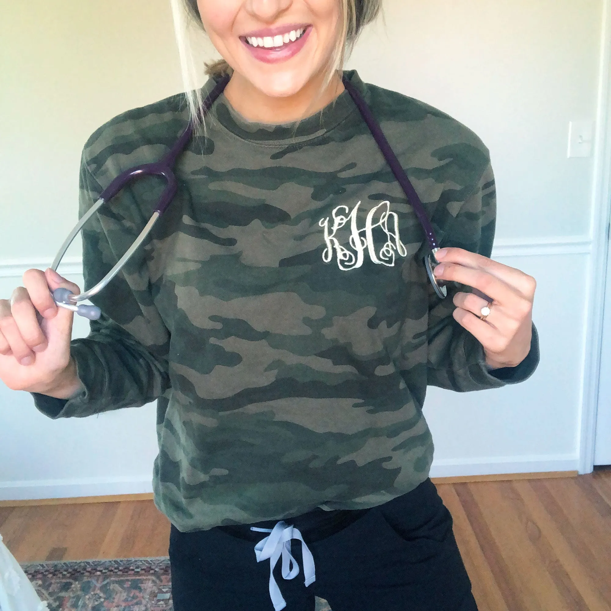 Indie Monogram Camo Crewneck Sweatshirt